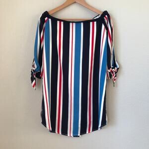 Forever 21 Striped Off Shoulder Mini Dress Medium
